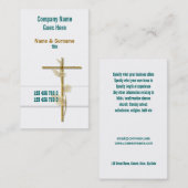 教会キリストの宗教の十字の金ゴールド 名刺 (正面/裏面)