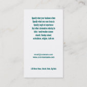 教会キリストの宗教の十字の金ゴールド 名刺 (裏面)