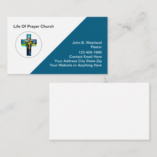 教会キリスト教クロステーマ名刺 名刺 (正面/裏面)