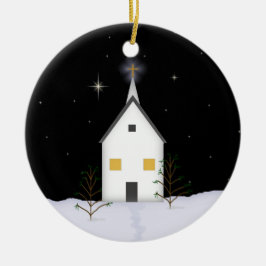 教会クリスマスの記憶のオーナメント セラミックオーナメント