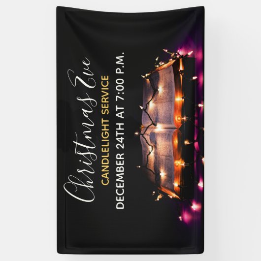 教会クリスマスイブキャンドルライトサービス 横断幕 (縦)