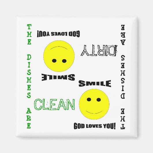 教会クリーン汚れた食洗機磁石 マグネット (正面)