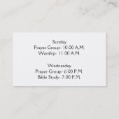 教会クロスビジネスカード 名刺 (裏面)