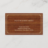 教会クロス金ゴールドフレームエレガントウッド牧師 名刺 (裏面)
