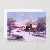 教会サービスのクリスマスイブモーニング シーズンポストカード (正面/裏面)