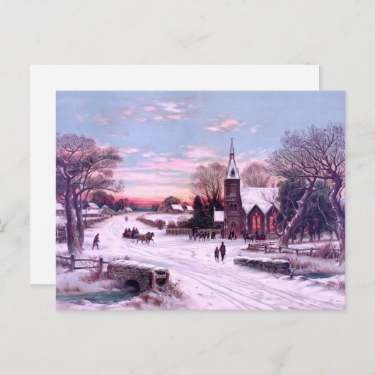 教会サービスのクリスマスイブモーニング シーズンポストカード (正面/裏面)