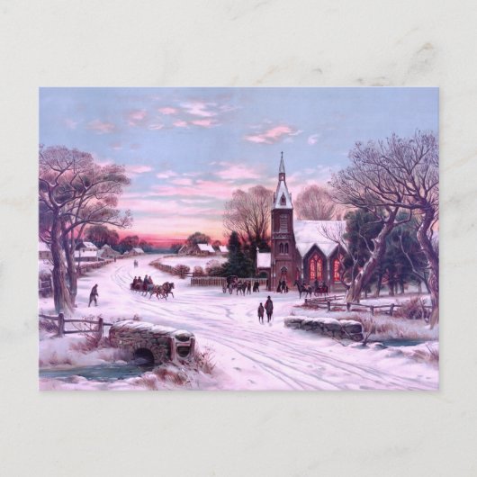 教会サービスのクリスマスイブモーニング シーズンポストカード (正面)