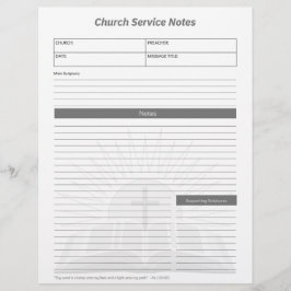 教会サービスChristian Bible Notes Gray レターヘッド