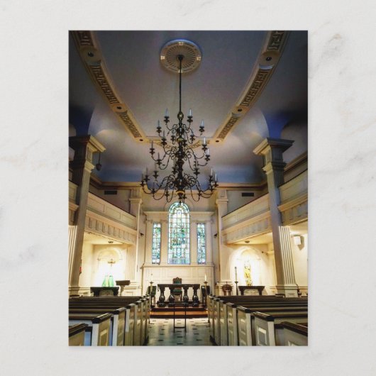 教会シャンデリア ポストカード (正面)
