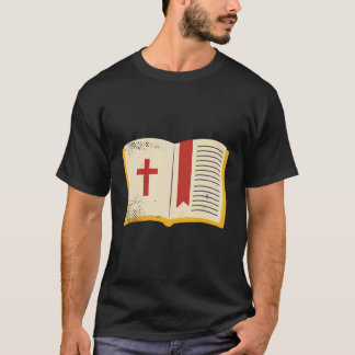 教会シンボルのクロスブック Tシャツ