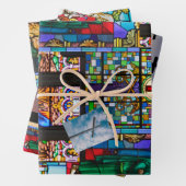 教会ステンドグラスと十字架 ラッピングペーパーシート (インサイチュ)