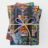 教会ステンドグラスと十字架 ラッピングペーパーシート (インサイチュ)