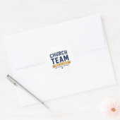 教会チームは奉仕に参ります 信仰にインスパイアされたデザイン ラウンドシール (封筒)