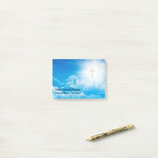 教会テーマオフィス付箋パッド ポストイット (デスク上)