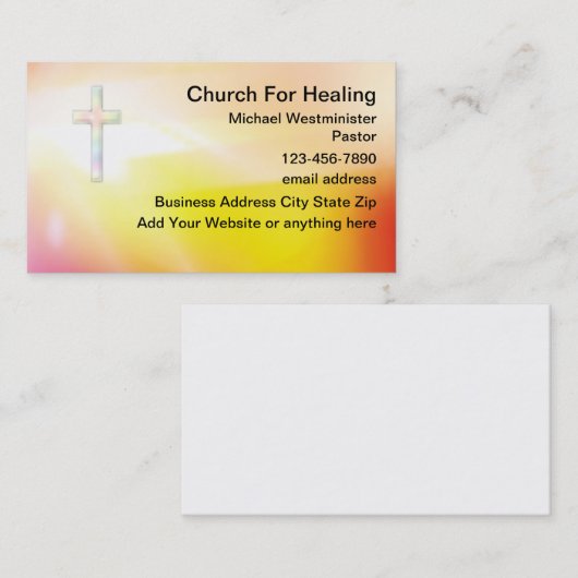 教会テーマクロス名刺テンプレート 名刺 (正面/裏面)