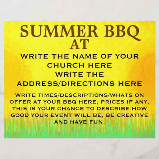 教会バーベキューフライヤー チラシ (正面)