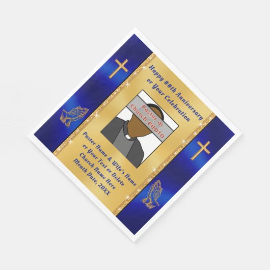 教会パーソナライズされたまたは牧師の記念日の供給 スタンダードランチョンナプキン (角)