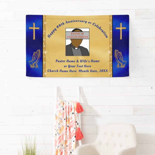 教会パーソナライズされたまたは牧師記念日バナー 横断幕 (インサイチュ)