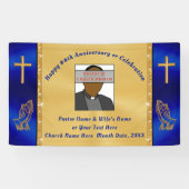 教会パーソナライズされたまたは牧師記念日バナー 横断幕 (横)