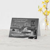 教会パーソナライズされた8結婚周年記念 カード (黄色い花)