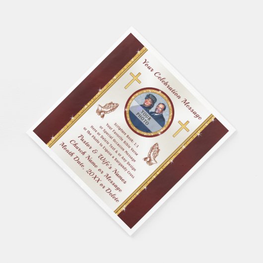 教会パーティーアイディアパーソナライズされた,宗教紙 スタンダードランチョンナプキン (角)