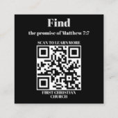 教会ビジネスQRコードプロフェッショナルプロモーション スクエア名刺 (裏面)