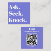 教会ビジネスQRコードプロモーション紫 スクエア名刺 (正面/裏面)