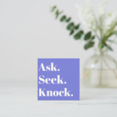 教会ビジネスQRコードプロモーション紫 スクエア名刺 (スタンド正面)