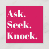 教会ビジネスQRコードプロモーション赤 スクエア名刺 (正面)