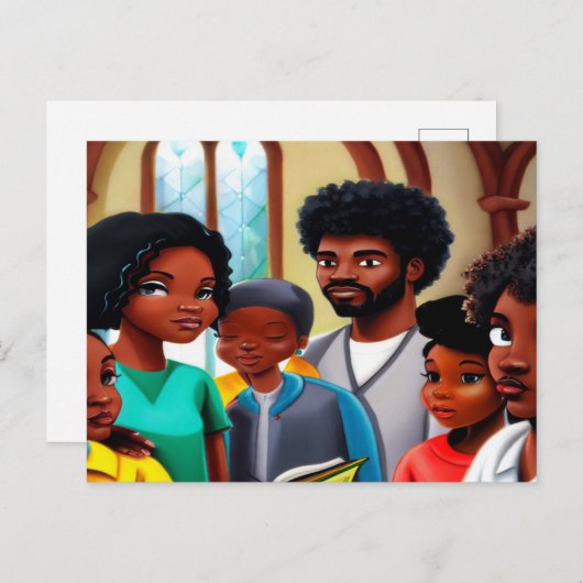 教会フォーククリスチャンアートハガキ ポストカード (正面/裏面)