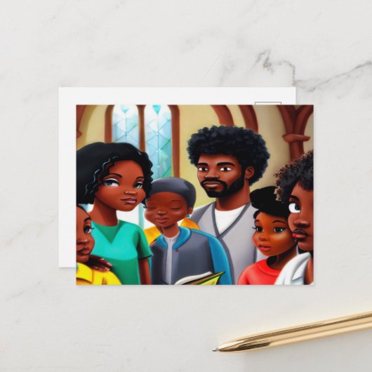 教会フォーククリスチャンアートハガキ ポストカード (正面/裏面インサイチュ)