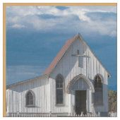 教会プリントの生地9"へのカウボーイの乗馬馬 ファブリック (クローズアップ)