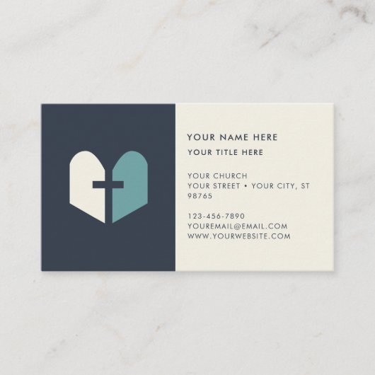 教会ミニマル教区モダン海軍 名刺 (正面)