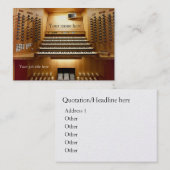 教会ミュージシャンのための名刺-器官コンソール 名刺 (正面/裏面)