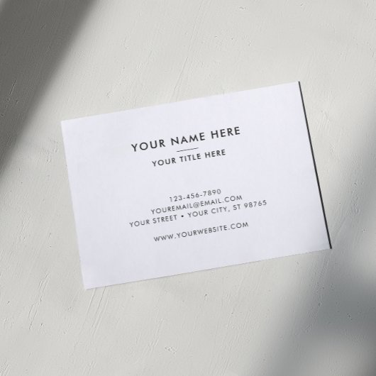 教会モダンのミニマル牧師ブラック 名刺