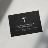 教会モダンのミニマル牧師ブラック 名刺