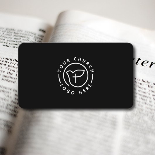 教会モダンのロゴ大臣の白黒 名刺