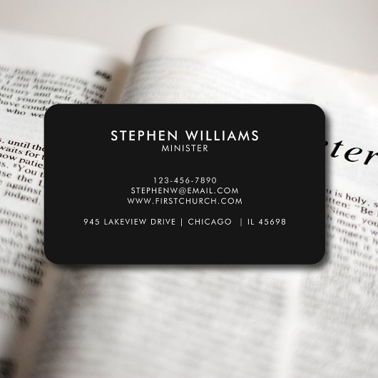 教会モダンのロゴ大臣の白黒 名刺