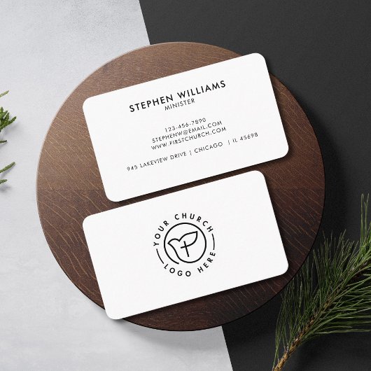 教会モダンのロゴ大臣の白黒 名刺