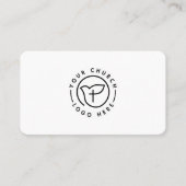 教会モダンのロゴ大臣の白黒 名刺 (正面)