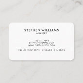 教会モダンのロゴ大臣の白黒 名刺 (裏面)