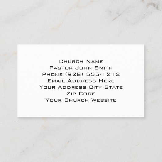 教会モダン牧師シルバー金ゴールド十字架 名刺 (裏面)