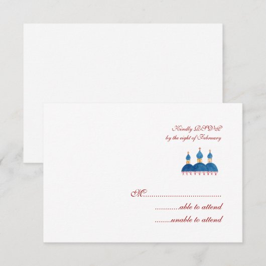 教会ロシアのRSVP 出欠カード (正面/裏面)