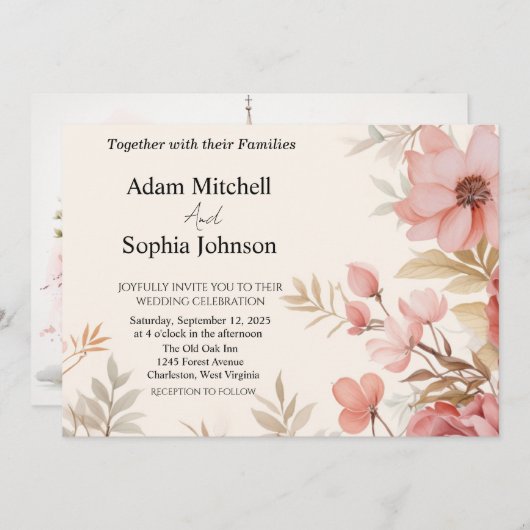 教会伝統的のテーマ 招待状 (正面/裏面)