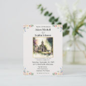 教会伝統的の水彩結婚式の招待 (スタンド正面)