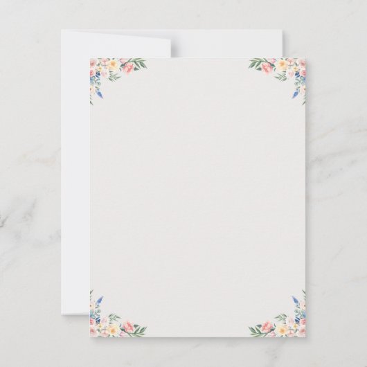 教会伝統的の水彩結婚式の招待 (裏面)