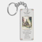 教会伝統的の水彩結婚式の招待 キーホルダー (正面左)
