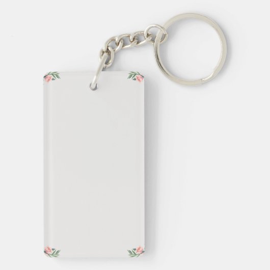 教会伝統的の水彩結婚式の招待 キーホルダー (裏面)