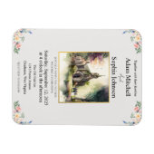 教会伝統的の水彩結婚式の招待 マグネット (横)