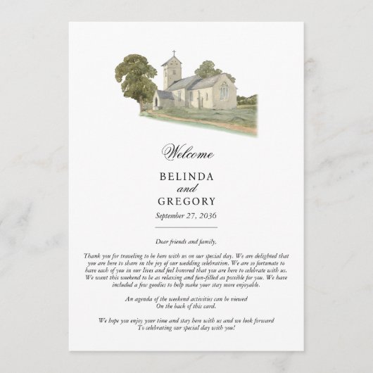 教会伝統的モノグラ結婚ムの旅程 プログラム (正面)